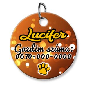 Cicabiléta vagy kutyabiléta, kör, aranybarna-fehér fények (tetszőleges adatokkal)