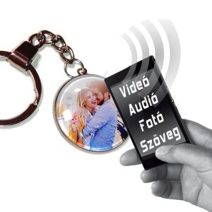 Videó- fotóvetítő kulcstartó, videót, zenét, linket küld mobilra - ezüst szín 139174760 - Ajándék kulcstartó