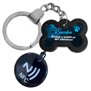 Okos Kutyabiléta digitális chippel (felkódoljuk a kutya adatait a chipre) – fekete-kék