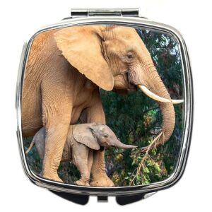 Sminktükör elefántos mintával (feliratozható)