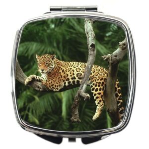 Sminktükör leopárdos  mintával (feliratozható)