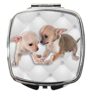 Sminktükör két kölyökkutyás mintával (feliratozható)