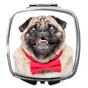 Sminktükör csokornyakkendős kutyás mintával (feliratozható)