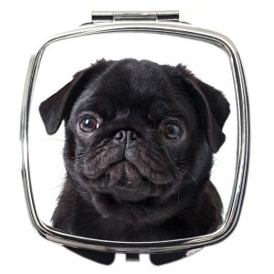 Sminktükör mopszos mintával (feliratozható)