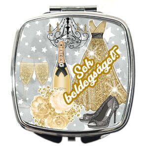 Sminktükör Esküvői jókívánság grafikával (feliratozható)