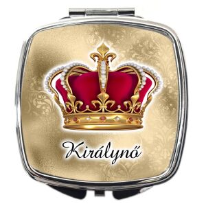 Sminktükör Korona grafikával, Királynő felirattal (változtatható), több színben