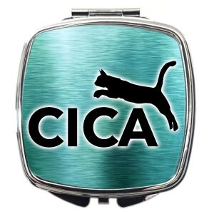 Sminktükör CICÁS logó grafikával (feliratozható), több színben