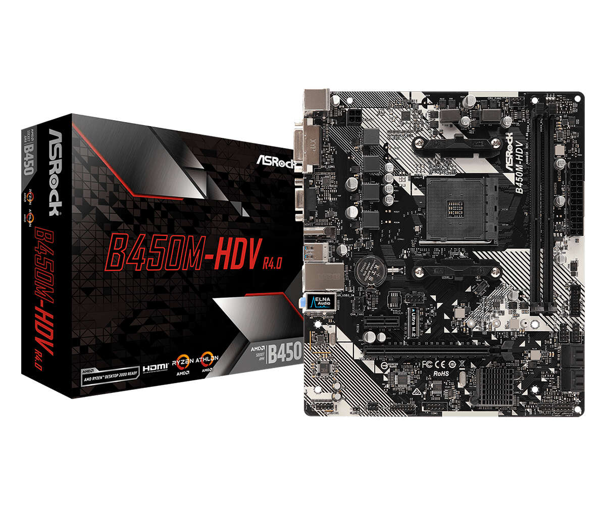 Asrock B450M-HDV R4.0 AMD B450 AM4 foglalat Micro ATX