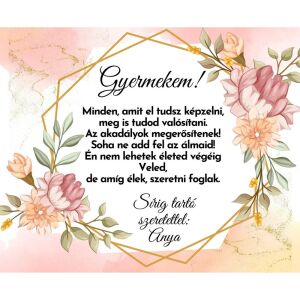 Üzenőkártya több méretben, változtatható felirattal, Gyermekem 3.