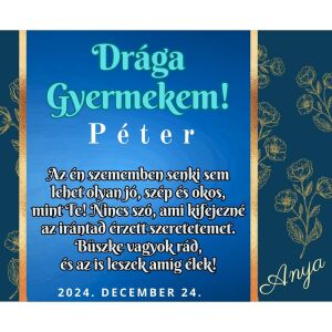 Üzenőkártya több méretben, változtatható felirattal, Gyermekem 6.