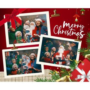 Üzenőkártya a Te feliratoddal és fényképpel, több méretben, karácsony