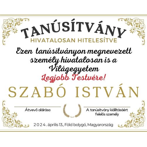 Üzenőkártya átírható feliratokkal, több méretben, Legjobb Testvér 135912039