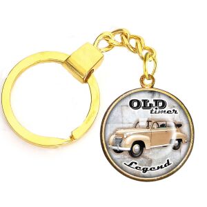 CARSTON Elegant Oldtimer medál lánccal vagy kulcstartóval, ezüst vagy arany színben