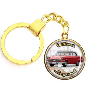 CARSTON Elegant Oldtimer Opel medál lánccal vagy kulcstartóval, ezüst vagy arany színben