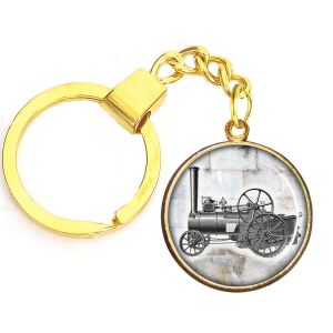 CARSTON Elegant oldtimer mozdony kulcstartó ezüst vagy arany színben