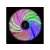 Počítačový ventilátor Akyga AW-12D-LED RGB LED s 15 LED diódami, zobrazujúci farby dúhy