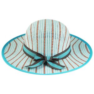 Vidám kék szalmakalap, szalaggal 135916947 - Női kalap