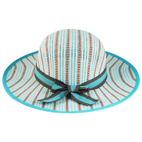 Vidám kék szalmakalap, szalaggal 135916947