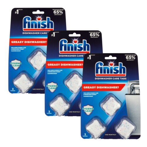 Finish Regular Geschirrspüler Reiniger Tabs, 3 x 3er Pack, für hygienische und fettfreie Geschirrspülmaschine