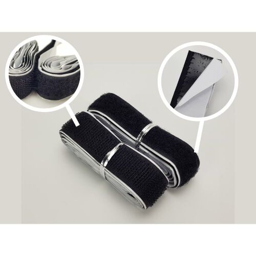 Tépőzár csík 1m fekete 128138051