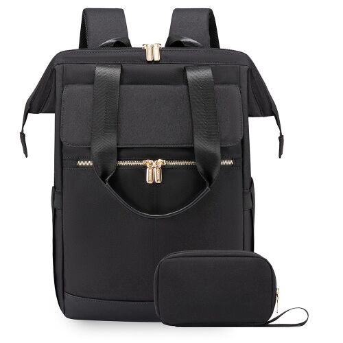 Rucsac laptop negru Dollcini cu organizator de cabluri inclus