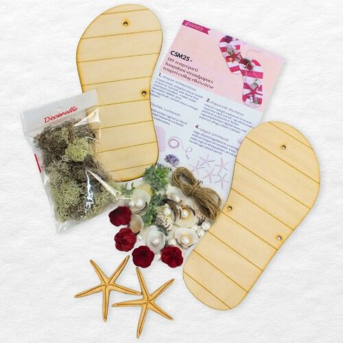 DIY Strandpapucs Készítő Készlet Tengeri Csillaggal és Kagylókkal