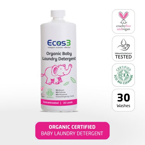 Ecos3 organikus baba mosószer, koncentrált formula érzékeny bőrre, 1050ml, 30 mosás