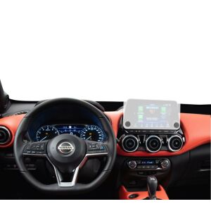 Folie de protecție ecran navigație Duragon Nissan Juke 2019-2025 instalată în mașină - Accesorii electronice auto