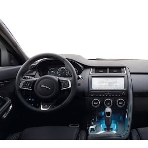 Wnętrze Jaguar E-Pace 2017-2025 z zainstalowaną folią ochronną na ekran nawigacji Duragon - Radio samochodowe