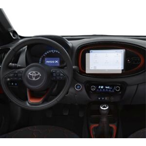 Duragon Navigációs képernyővédő fólia telepítve Toyota Aygo X 2021-2025 autóban - Fejegység kiegészítő