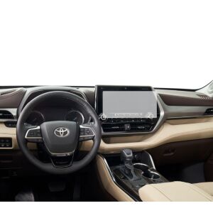Folia ochronna na ekran nawigacji Duragon do Toyota Highlander 2019-2025 zainstalowana - Radio samochodowe