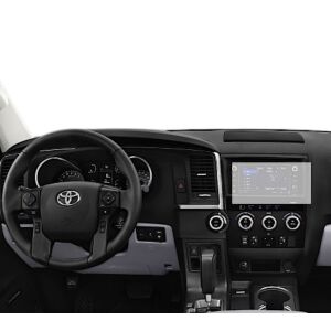 Folie de protecție pentru ecranul de navigație Toyota Sequoia 2017-2022 instalată, folie mată antireflex Duragon - Electronica auto