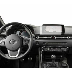 Folie de protecție pentru ecranul de navigație Duragon instalată pe tabloul de bord al unui Toyota Supra 2022-2024. - Electronica auto
