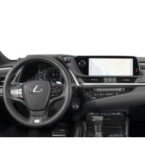 Tablou de bord Lexus ES 2018-2021 cu protecție de ecran de navigație Duragon instalată. - Electronica auto
