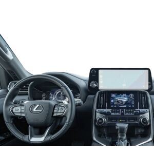 Folie de protecție mată Duragon instalată pe ecranul de navigație Lexus LX 2021-2025 - Accesorii electronice auto