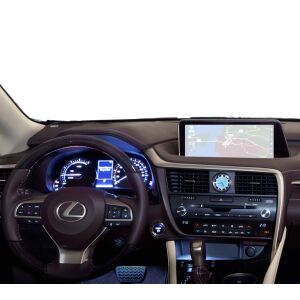 Deska rozdzielcza Lexus RX 2016-2019 z zainstalowaną folią ochronną na ekran nawigacji Duragon - Pojazd i części