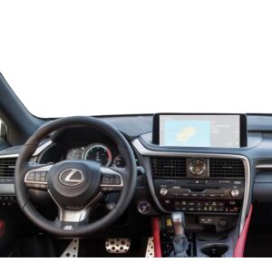 Folia ochronna na ekran nawigacji Duragon Lexus RX 2019-2022 zainstalowana w samochodzie - Radio samochodowe