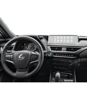 Folie mată de protecție Duragon instalată pe un ecran de navigație Lexus UX 2018-2025. - Accesorii electronice auto