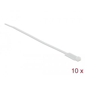 Delock Kábelkötöző címkével Hx 190 x Sz 4,8 mm, 10 darab fehér (18956)