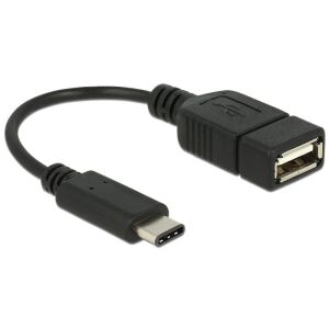 Delock Adapterkábel USB Type-C 2.0 dugó &gt; USB 2.0 A típusú hüvely 15 cm fekete (65579) 128155361 - Delock