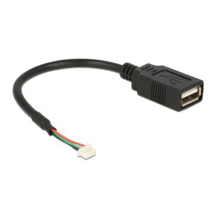 KABEL USB PIN HEADER(F) 4 PIN-USB-A(F) 2.0 15CM CZARNY DELOCK 128156053 - Kabel danych