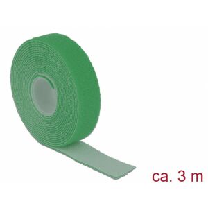 Delock Hurkolható rögzítők, 3 m x 20 mm (H x Sz) tekercs, zöld (18730)