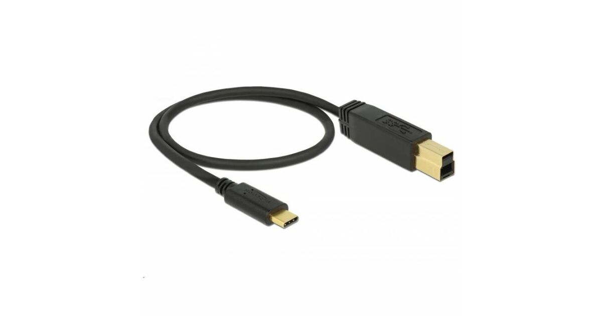 Delock USB 3.1 Gen 2 (10 Gbps) kábel Type-C a B-típusú 0,5 m (83674) 128156109