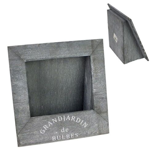 Bedíszíthető vintage fa keret - szürke