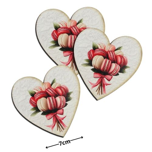 Nyomtatott dekorkarton - Szív táblák 3db/cs Macaron csokor 135454605