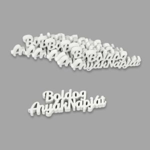 Fehér fa 'Boldog Anyák Napját' felirat, kézműves díszítőelem - Művészet & Hobbi