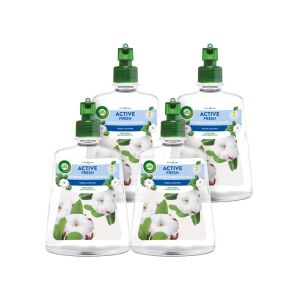 Air Wick Active Fresh Fresh Cotton rezerva odorizant de aer, set 4 bucăți - Odorizator de aer automat
