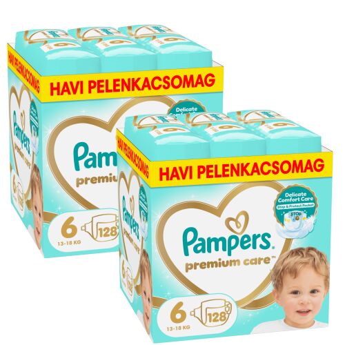 Pampers Premium Care 2 pachete de scutece lunare 13-18kg Junior 6 (256 buc) 146266020