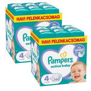Pampers Active Baby 2 pachet lunar de scutece 9-14kg Maxi 4 (360pcs) 144779912 - Genti pentru scutece și Scutece bebelusi