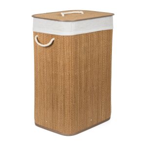 G21 72L Bambusz Szennyeskosár Fehér Bélés - G21